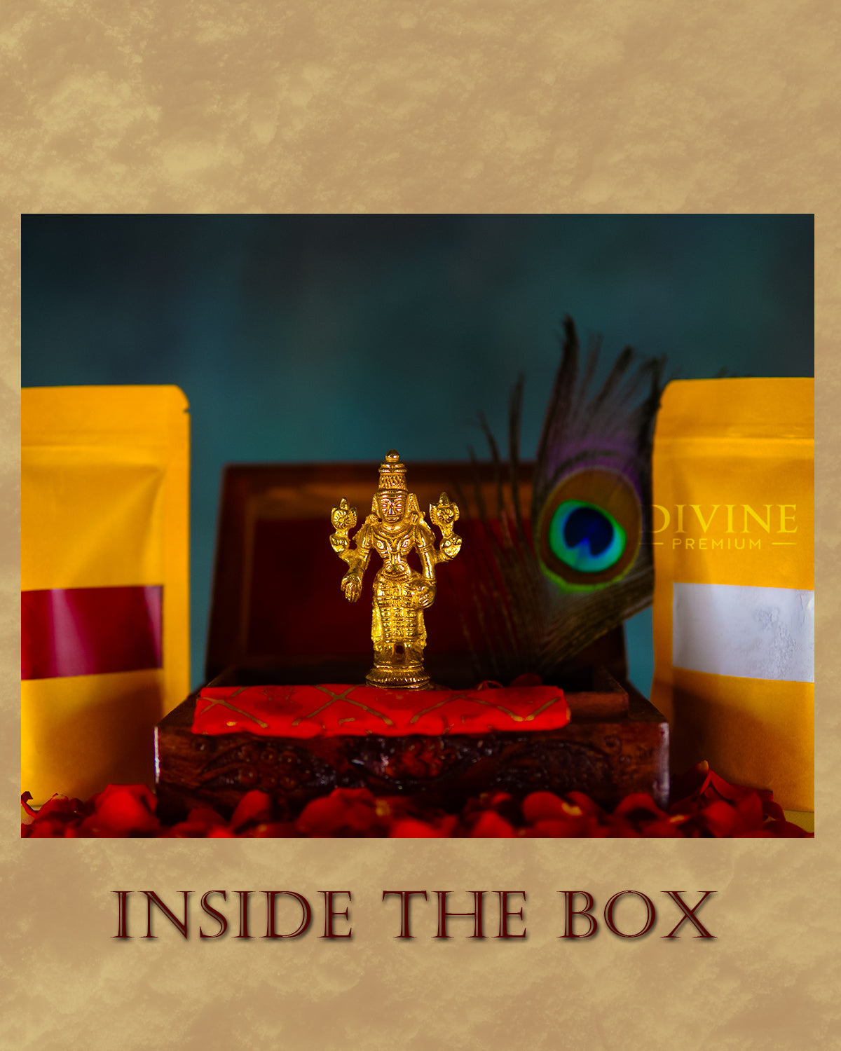 Lord Perumal Handmade Brass Idol (4 inch)