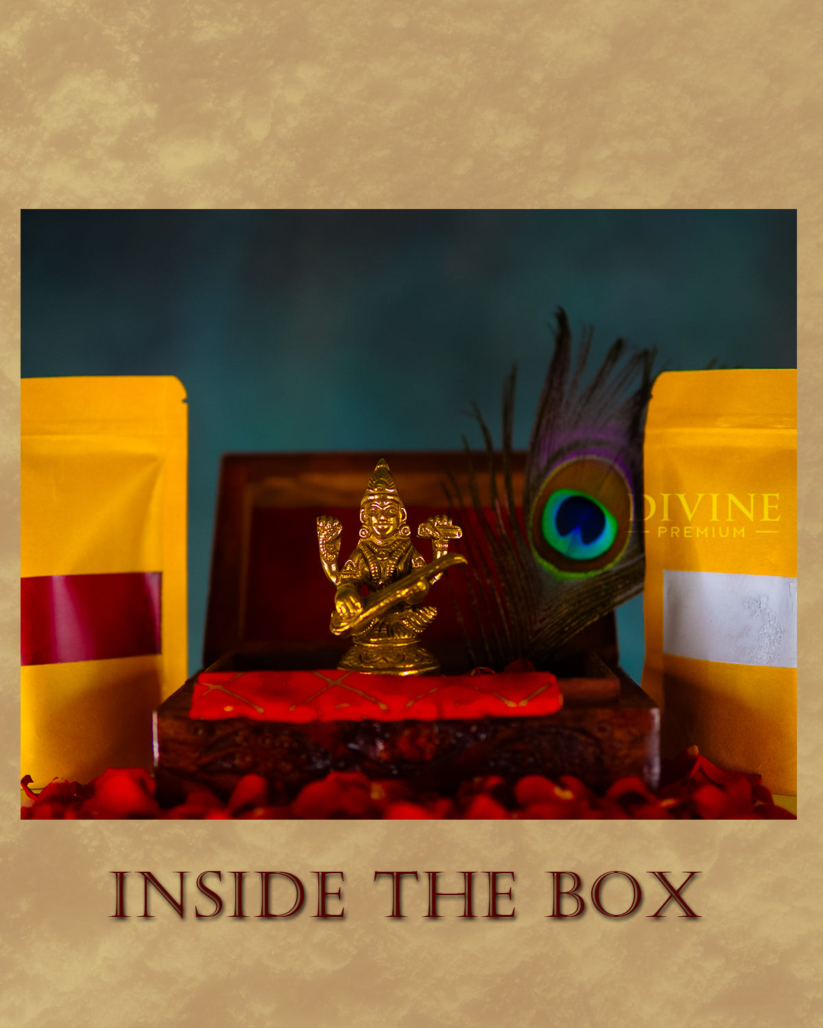 Goddess Saraswathi Handmade Brass Idol (4 inch)