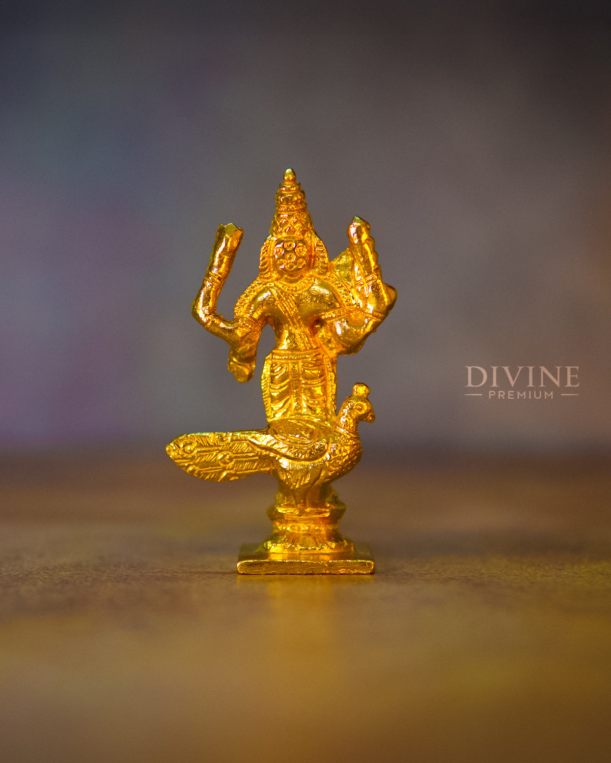 Lord Murugar Handmade Brass Idol (4 inch)