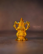 Lord Vinayagar Handmade Brass Idol (4 inch)