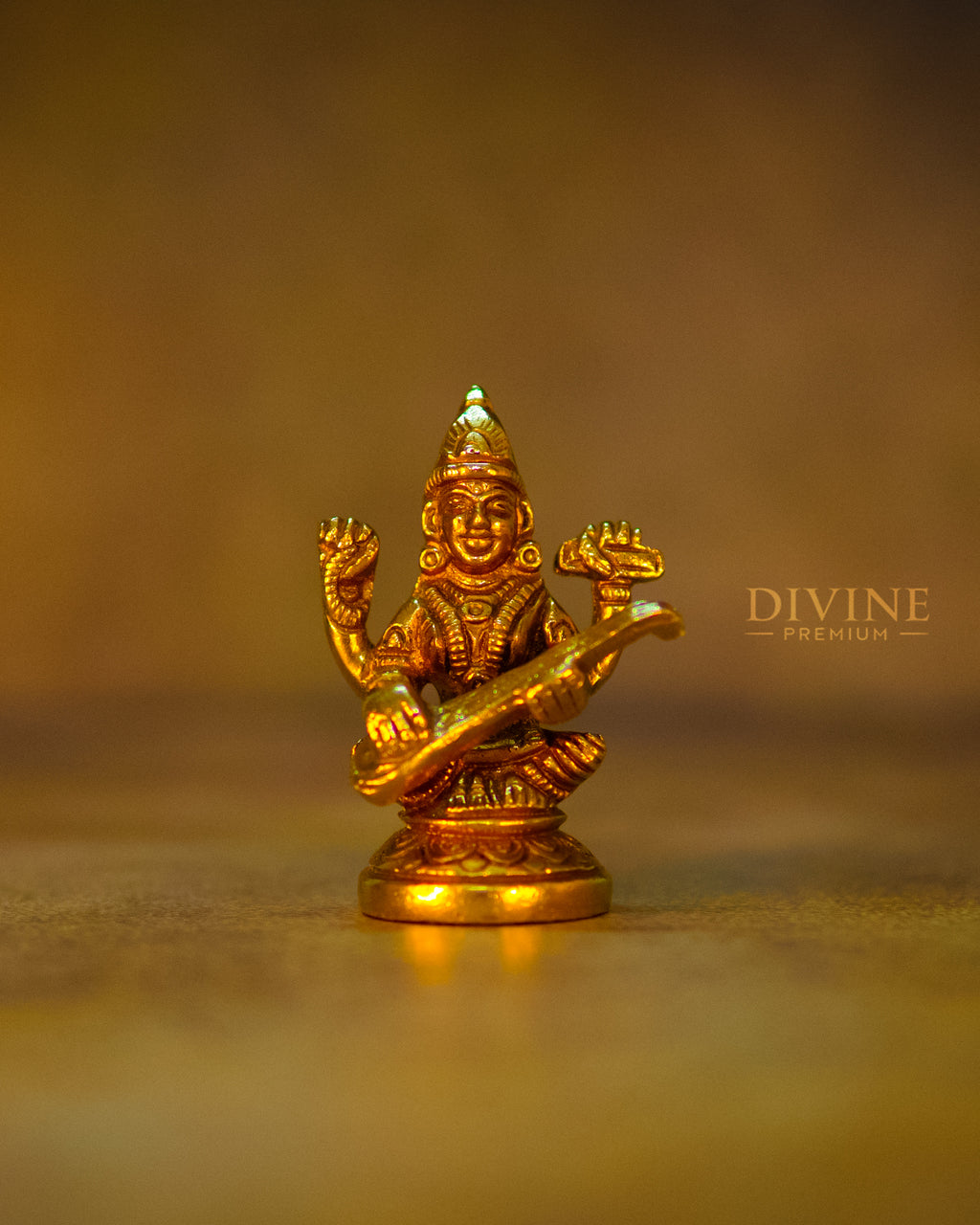 Goddess Saraswathi Handmade Brass Idol (4 inch)
