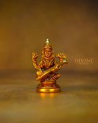 Goddess Saraswathi Handmade Brass Idol (4 inch)