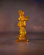 Lord Krishna Handmade Brass Idol (4 inch)