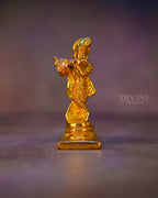 Lord Krishna Handmade Brass Idol (4 inch)